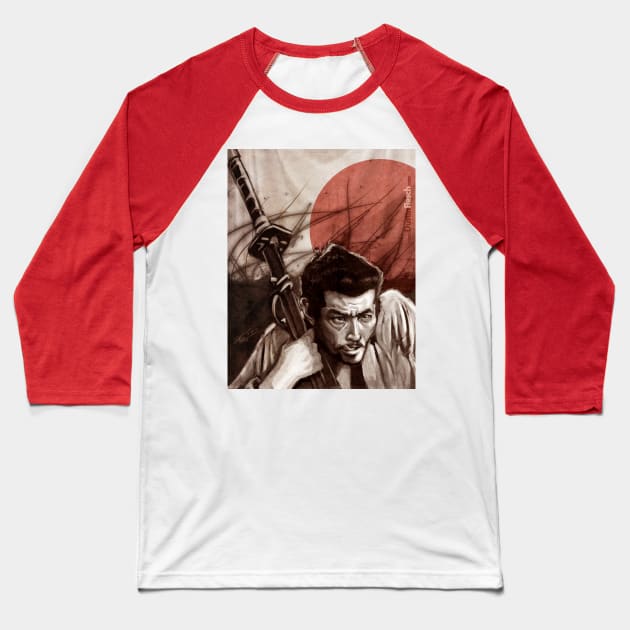 Toshiro Mifune Baseball T-Shirt by Dustin Resch